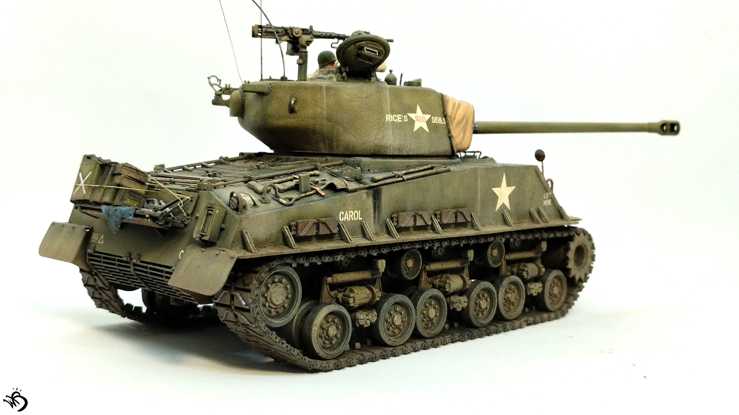 M4A3E8 Sherman "Rice's red devils", Korean War