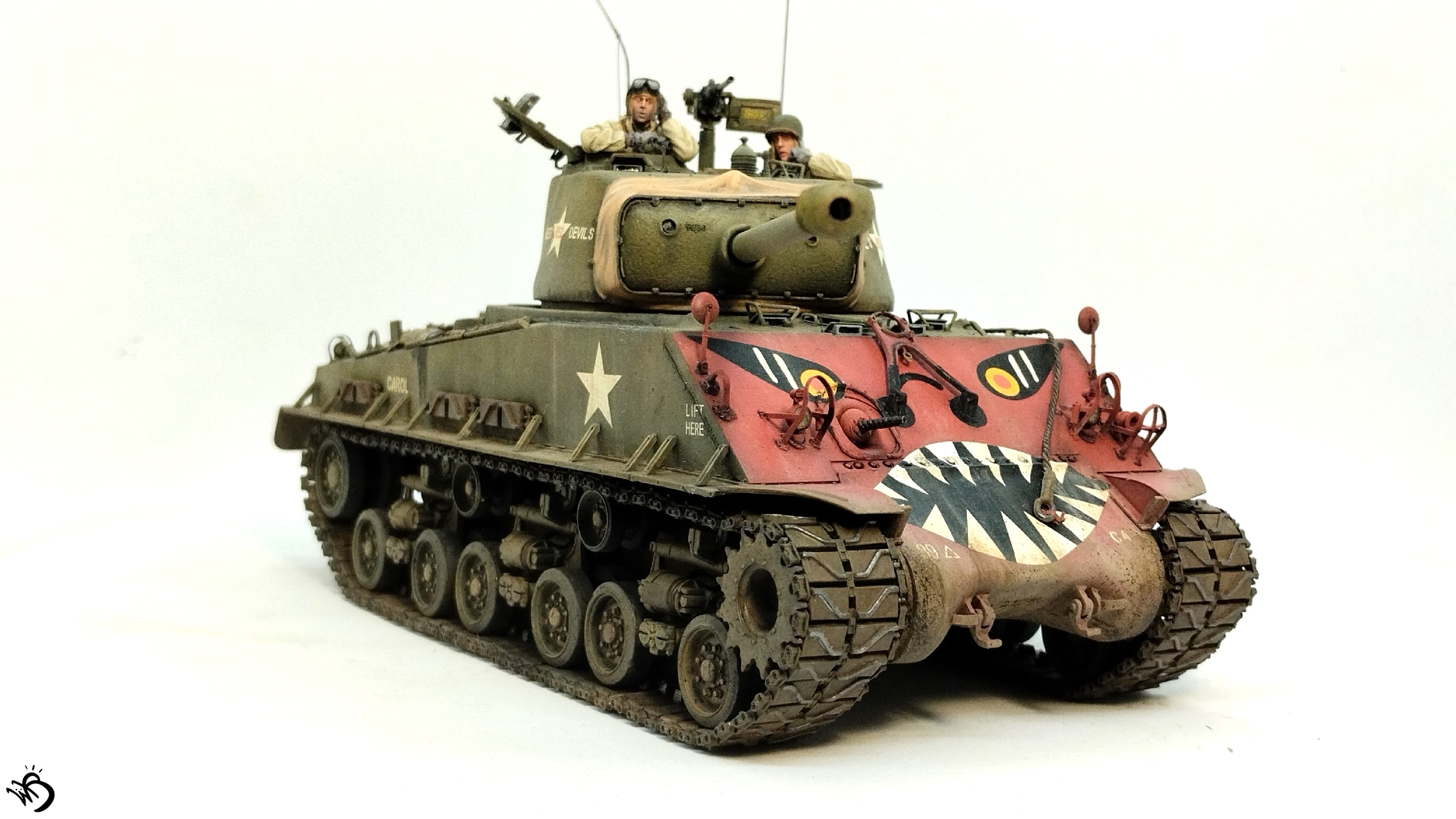 M4A3E8 Sherman "Rice's red devils", Korean War