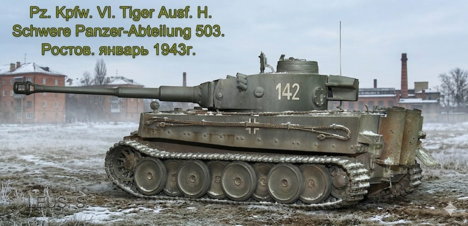 Pz.Kpfw.VI Ausf.Н. Tiger I s.Pz.Abt.503. Ростов. январь 1943г