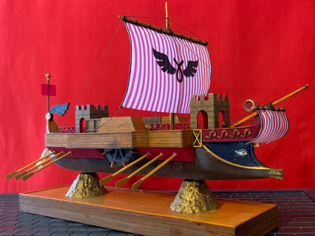 Модель гипотетического парохода Герона Александрийского «Герония»