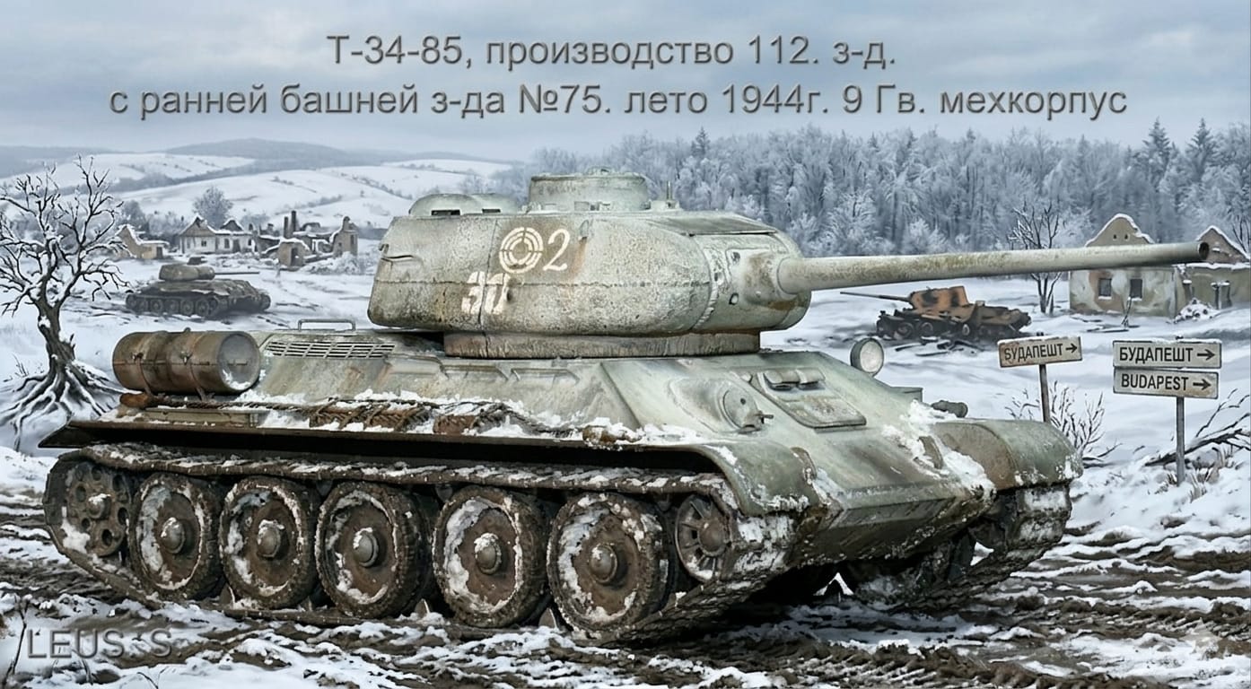 Т-34-85 , производство 112.з-д. с ранней башней з-да №75. лето 1944г. 9 Гв.мехкорпус