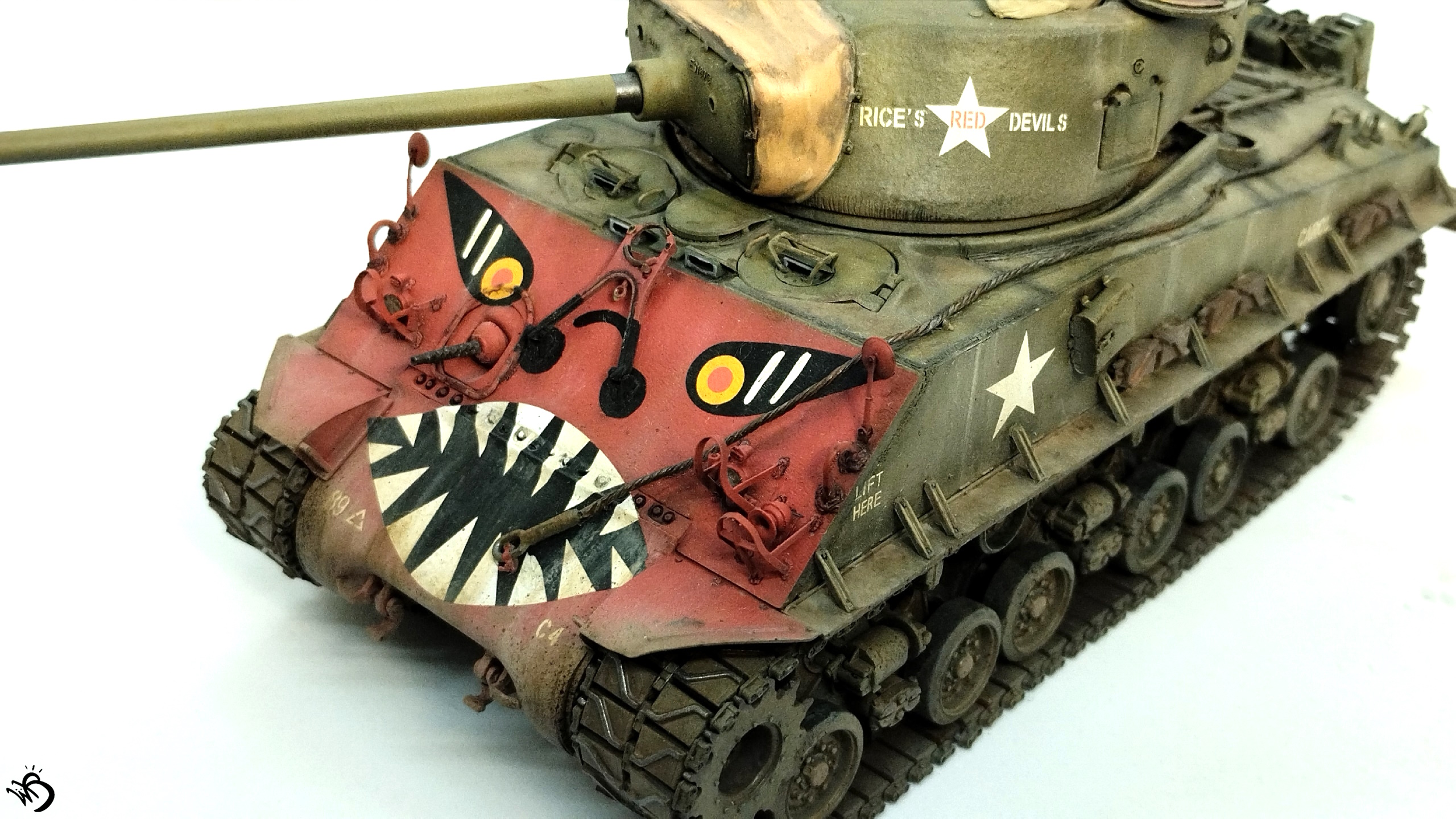 M4A3E8 Sherman "Rice's red devils", Korean War
