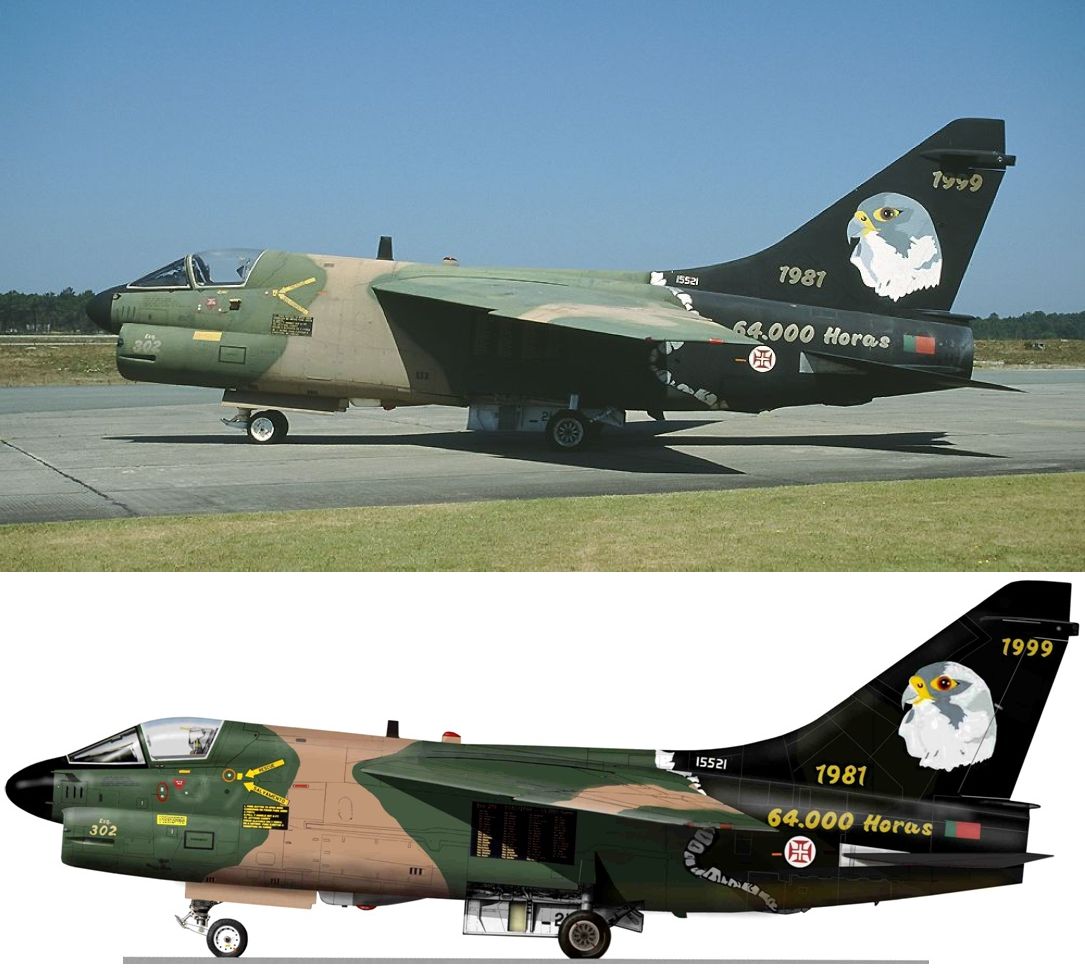 LTV A-7P Corsair II (обр. 1981) (304Sqn. Magnificos, Portugal - Air Force, июль 1999) (FAP-15521)