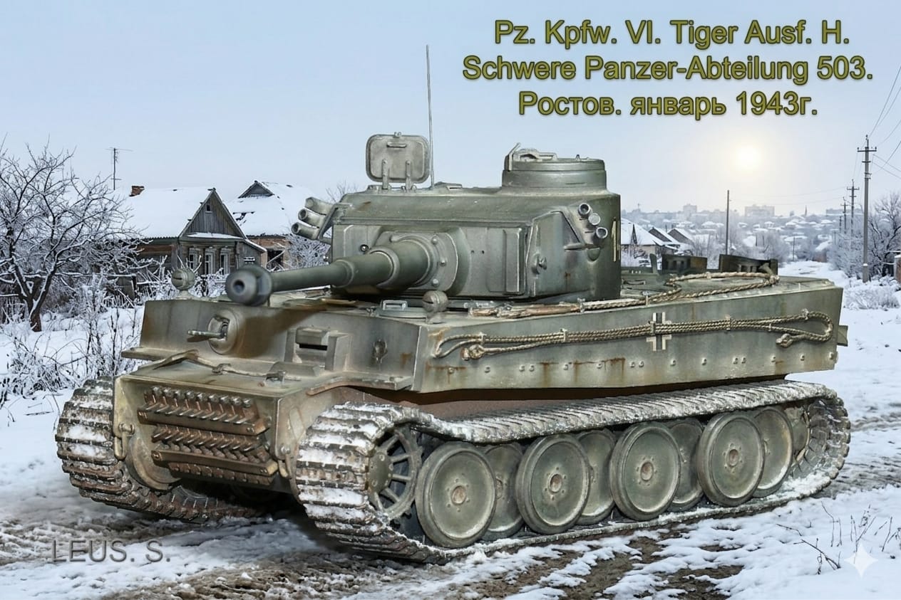 Pz.Kpfw.VI Ausf.Н. Tiger I s.Pz.Abt.503. Ростов. январь 1943г