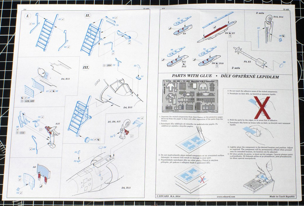 Комплект дополнений для модели Harrier GR.3 от Italeri