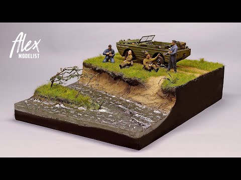 DIORAMA FORD G.P.A. JEEP with SOVIET SOLDERS 1/35 Диорама Советские солдаты на привале.