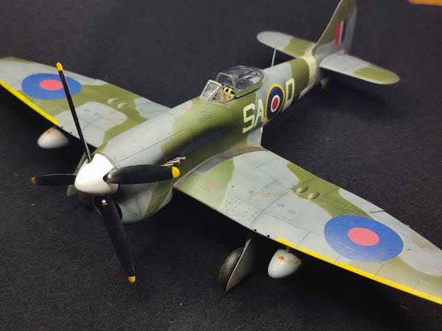 Ч-3. Смывка, визеринг маслом, ФИНАЛ !!! Eduard - 82122, Tempest Mk.V ser. 2. 1/48