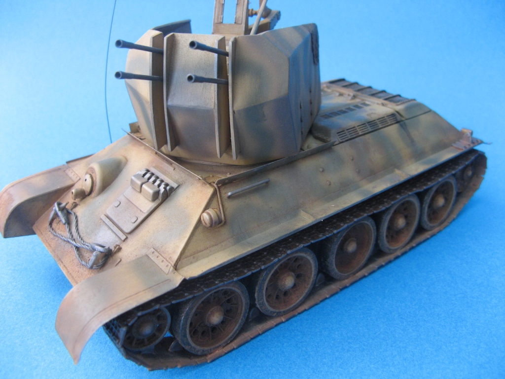 German antiaircraft tank Flakpanzer 747 ( r ) База Т-34