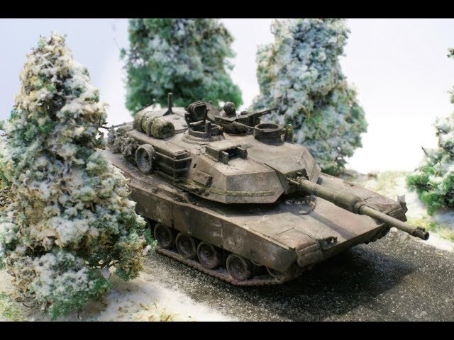 Диорама M1 Abrams 1/72 Revell - зимой по шоссе...