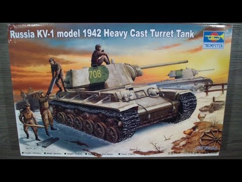 Обзор КВ-1 1942г. с облегченной башней, Trumpeter 00359 1/35