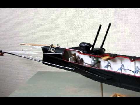 The Confederate Submarine H.L. Hunley, cutaway edition model, scale 1/24