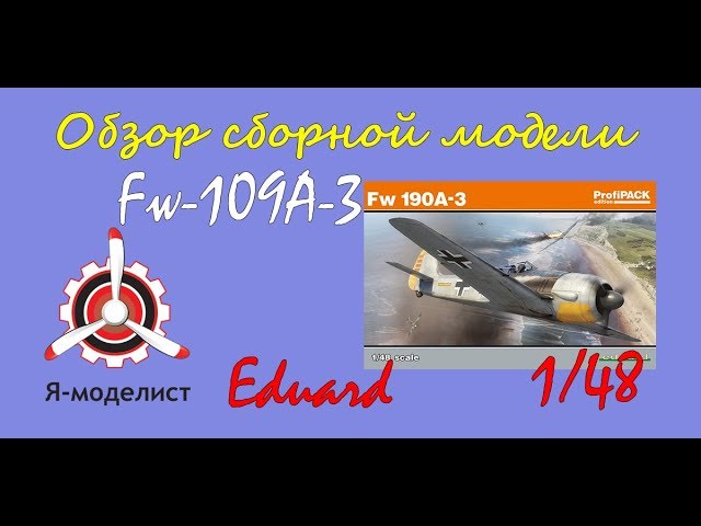 Обзор модели самолета "Fw-190A3" фирмы "Eduard" в 1/48 масштабе.