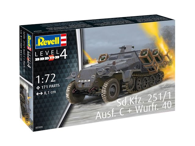 Sd kfz 251/1 Ausf C + Wurfr 40- германский транспортер. Обзор модели "Revell" в 1/72 масштабе.