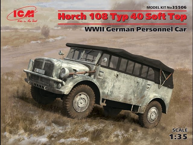 Обзор.  Horch 108 Typ 40 Soft Top.  ICM 1: 35.