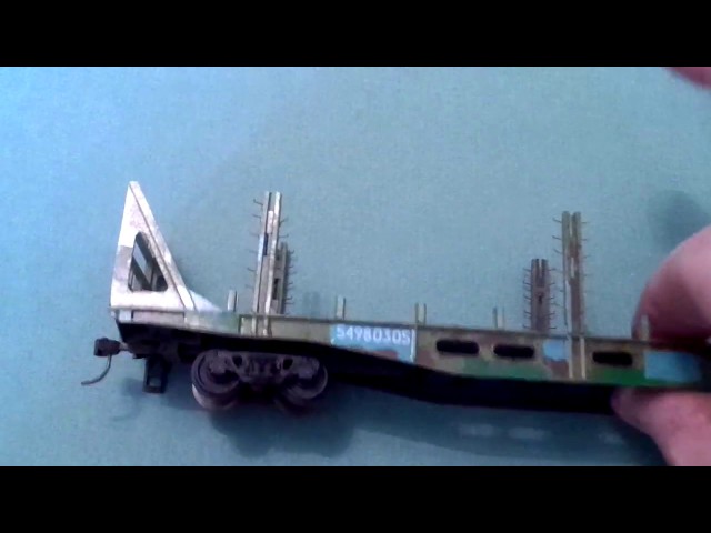 Железная дорога. Платформа 13-1796-01. Покраска и старение. Часть 2