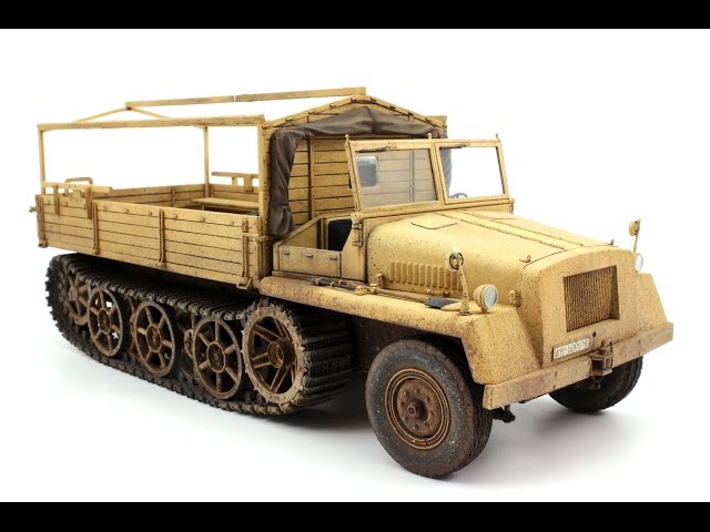 После сборки - sWS, полугусеничный тягач от Bronco, 1/35 (sWS cargo version Bronco 1:35)