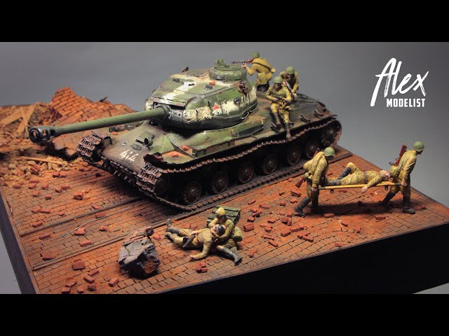 DIORAMA Berlin 1945. IS-2. 1/35 | ДИОРАМА "В Берлине 1945-го". Танк ИС-2 с бойцами