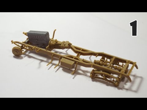 Стройка 1/35 Mercedes-Benz G4 от ICM - рама, подвеска, двигатель, тест грунта