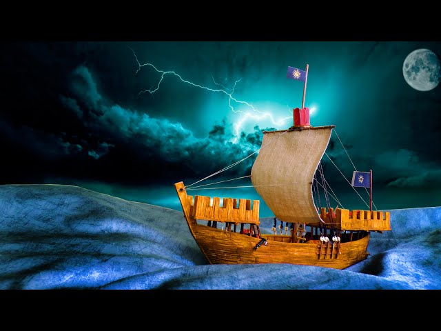 Холк Катриона из спичек, выпуск одиннадцатый - первое плавание | Корабль из спичек своими руками