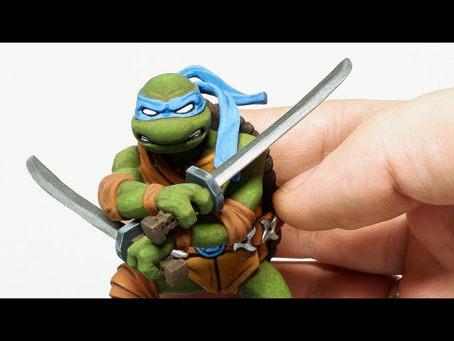 Леонардо из Черепашек Ниндзя. 3д печать и покраска миниатюры + Krydrufi