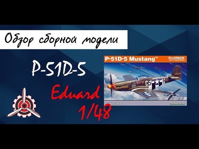 Обзор модели истребителя "P-51D-5 Mustang" фирмы "Eduard" в 1/48 масштабе.