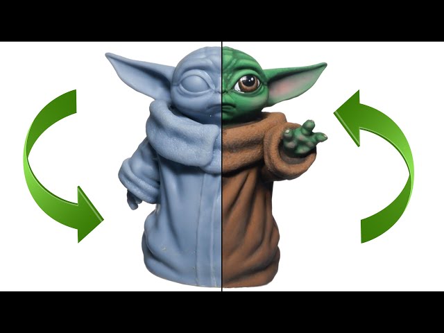 Грогу – "Малыш Йода". Покраска миниатюры напечатанной на 3д принтере