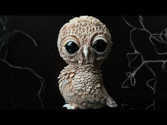 Сова из полимерной глины.