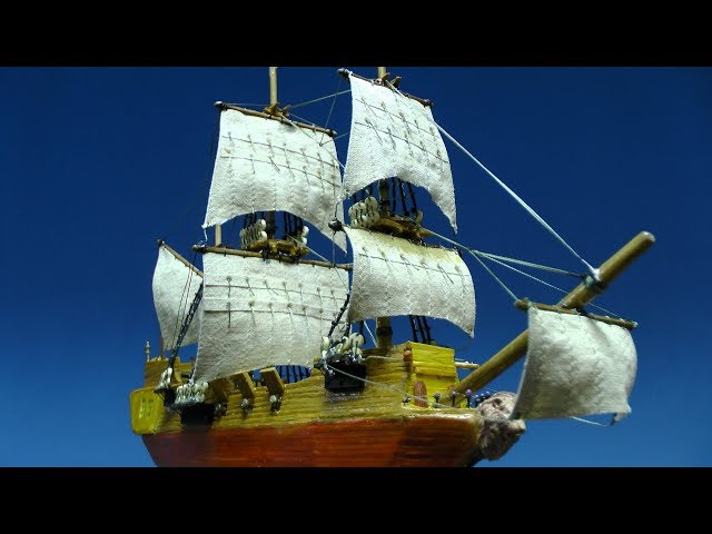 Корабль из спичек часть девятая,   паруса | судомоделирование