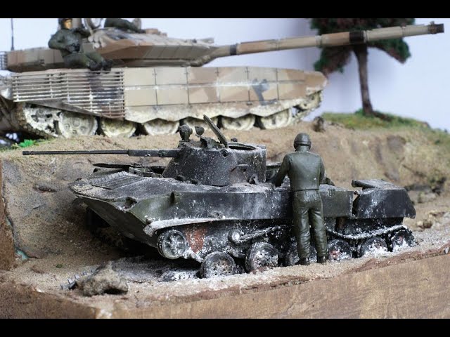 Диорама - Старая тропа | Звезда Т-90МС и БМД-2 | Dirama T-90MC, BMD-2
