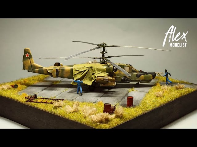 СБОРКА ДИОРАМЫ с  KA-50 Черная акула  |  Assembling the diorama with KA-50 helicopter Black shark.