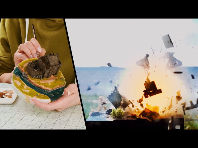 Epic Explosion Diorama // Building & Destroy Medieval Castle